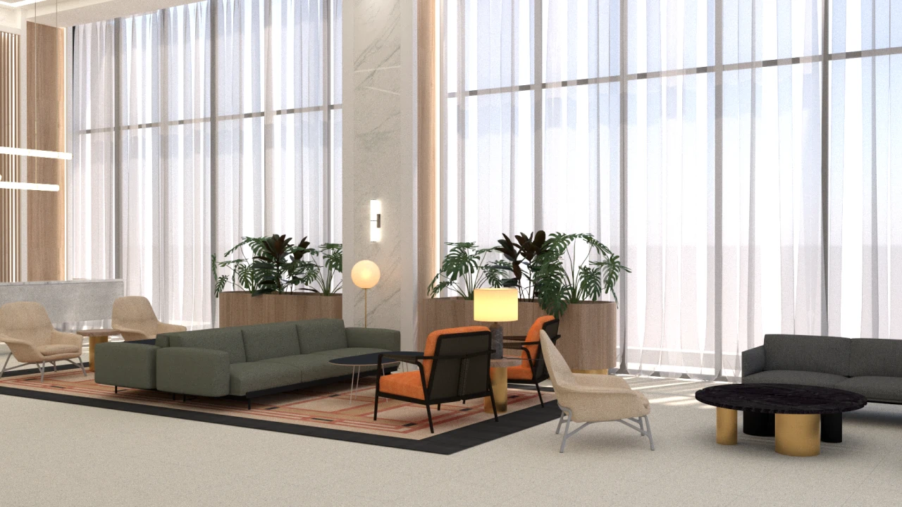 An image of lounge area at the reception of OP Tower offering premium office spaces published on OP Tower's blog.